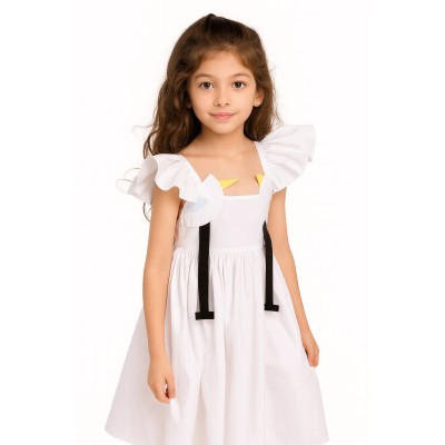 فستان أبيض بطيور