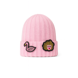 قبعة شتوية وردية