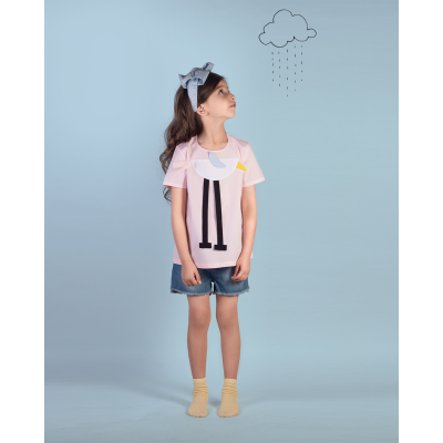 بلوزه طائر أكمام قصيرة 